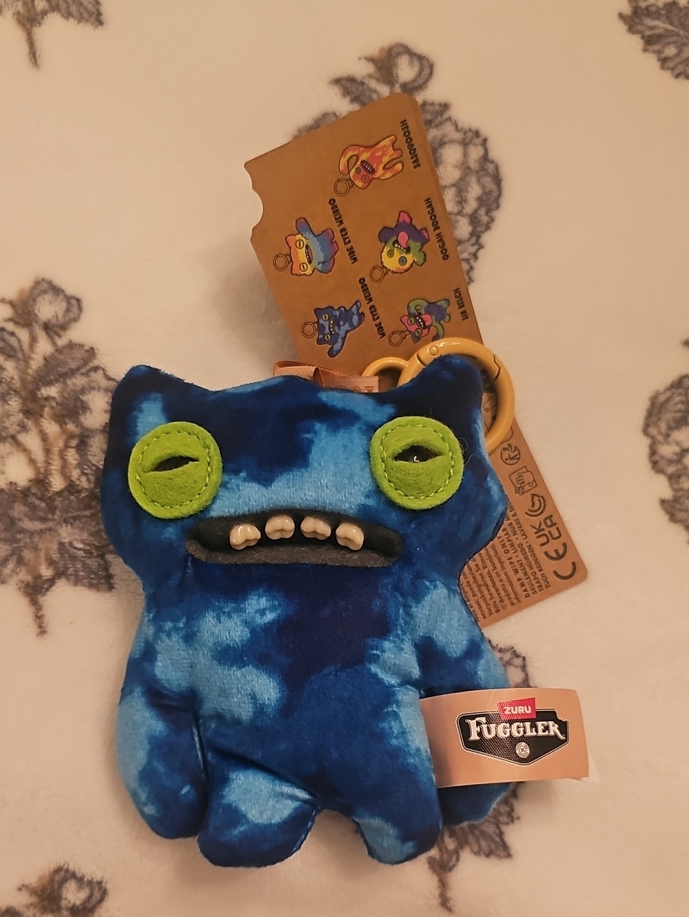 Zuru Fuggler Blue Plush Keychain (Wide Eyed Weirdo)